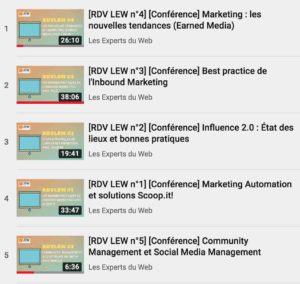 Playlist conférences social data marketing d'influence RDV LEW